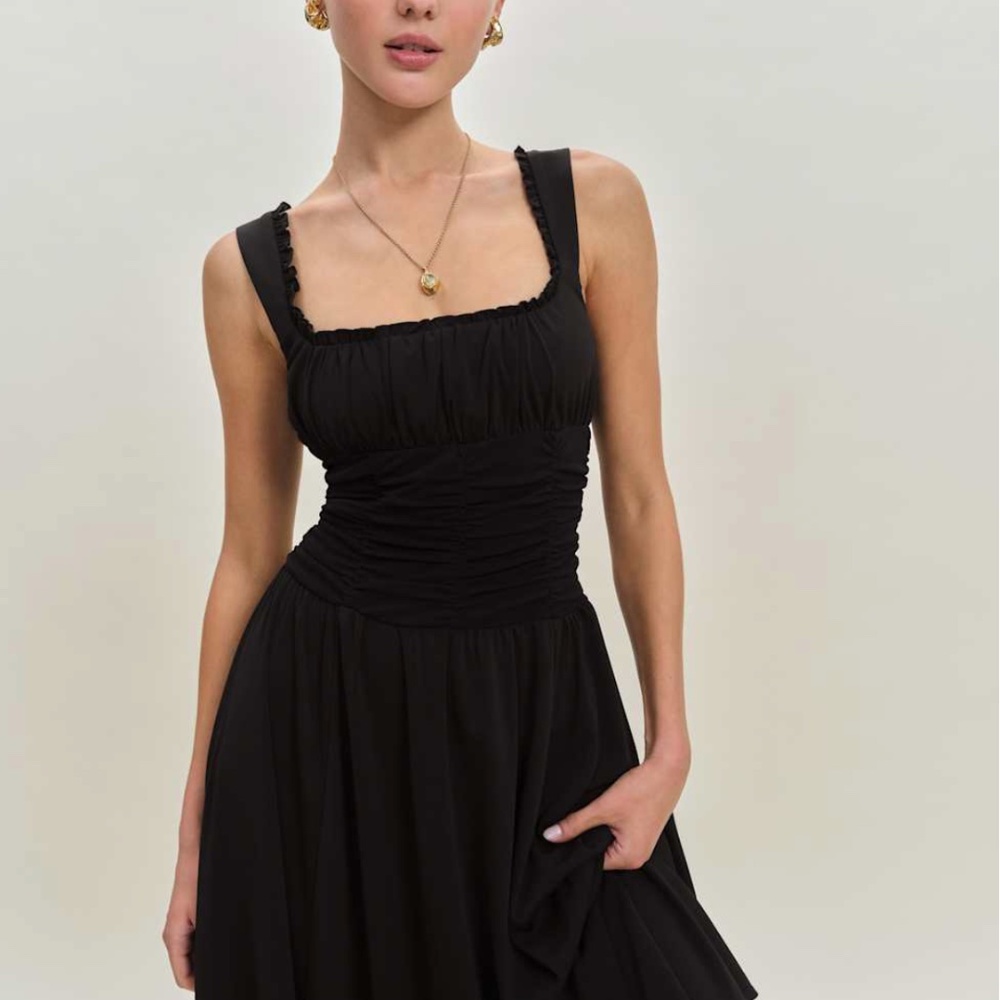 Reformation Willa Knit Dress Black - Size S NWT